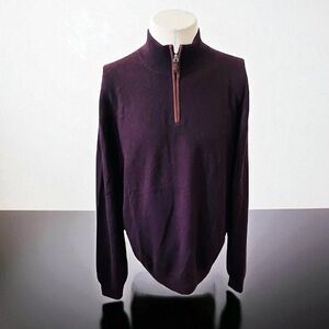 BLOOMINGDALE’S 100% CASHMERE Half-Zip Sweater Size XL